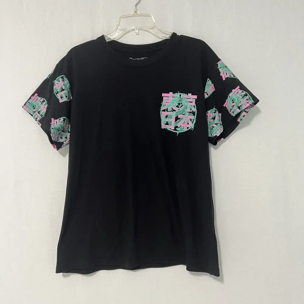 Fresh Laundry Tokyo Japan T-Shirt Large Black Dragon Graphic Print Short Sleeve_5